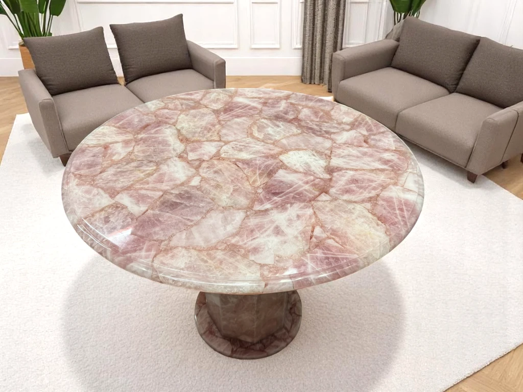 Elegance Rose Quartz Coffee & End Table  - Custom Order Now